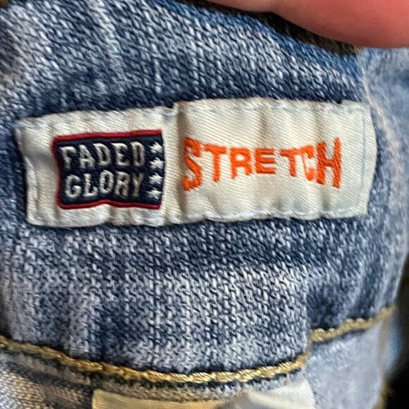 Vintage Faded Glory high rise denim jean cargo shorts size 14 - Picture 7 of 9